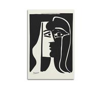 Pablo Picasso Impression sur toile - The KissWall Art mural sur toile pour albums de musique et films - Peinture décorative pour salon, chambre à coucher, 60 x 90 cm, style sans cadre