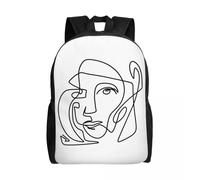 Pablo Picasso One Line Art Abstrait Sacs à dos Artiste espagnol Collège École Sacs de voyage Sac à dos Convient pour ordinateur portable 15 pouces Noir