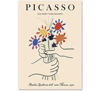 Pablo Picasso Poster Ligne Bouquet Décoration murale minimaliste Picasso Peinture sur toile Poster Images Picasso Photos Salon Chambre Décor sans cadre 40 × 60 cm
