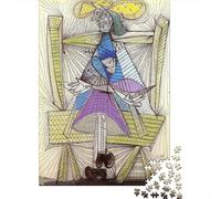 Pablo Picasso Puzzle en Bois 1000 Pièces, Casse-tête Art, Tableaux célèbres du Monde Puzzles Impossible, Puzzle Peinture, Jeu D'adresse pour Toute La Famille, Cadeau De Vacance