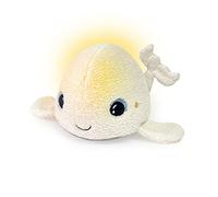 Pabobo Béluga Peluche Sommeil Veilleuse multicolore et berceuse et Bruits Blancs. Peluche super douce Oeko-tex. lavable (module déhoussable)