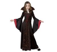 PABTID Déguisement Vampire Fille Costume Halloween Enfant Fille Déguisement Comtesse Gothique Dame Halloween Carnaval Cosplay Costume Théâtre Fête Robe de Sorcière (150)