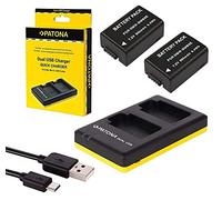 pabuTEL-Bundle Kit 3 en 1 pour Panasonic Lumix DC FZ82 avec 2 batteries de rechange DMW-BMB9 + chargeur USB double 7.2 V pour 2 batteries