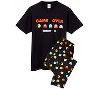 Pac-Man Pajamas Mens Arcade Game sur Black T Shirt & Loungewear Joggers PJS