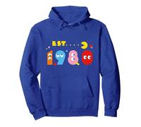 PAC-Man Sweat à Capuche, Unisexe pour Adultes, Bleu Royal, S
