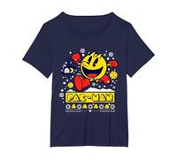 PAC-Man T-Shirt, Femme Grandes Tailles, Bleu Marine, 1X