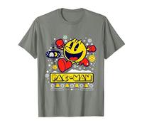 PAC-Man T-Shirt, Homme, Vert Kaki chiné, L