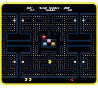 Pac-Man Tapis De Souris Gaming 32 X 27 Cm - Surface En Silicone 3D Ultra Fine - Base Antidérapante En Caoutchouc - Noir Et Jaune