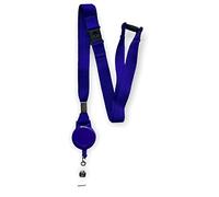 PAC Supplies Global Cordon coloré de 15 mm avec triple (3 points) de sécurité et enrouleur de badge intégré rétractable (violet, 1 cordon)