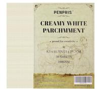 PAC04CW030 Lot de 30 feuilles de papier parchemin - Blanc crème 21 x 29,7 cm Format A4 100 g/m² Papier vintage pour certificat, artisanat, cartes de visite, invitations