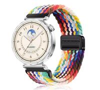 PaceBid 18mm Bracelet pour Garmin Venu 4 41mm/3S/2S/Forerunner 265S/255S | pour Huawei Watch GT 7 41mm/GT 6 41mm/GT5 Pro 42mm/GT5/GT4 41 mm/Watch 5 42mm, Nylon Tressé Magnétique Bracelets, Arc-en-ciel