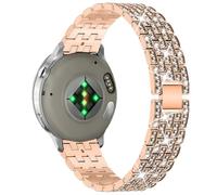 PaceBid 18mm Bracelet pour Garmin Venu 4 41mm/Venu 3S/2S,Forerunner 265S | pour Garmin Forerunner 255S/255S Music,Vivoactive 4S 40mm/3S 39mm, Acier Inoxydable Métal Bling Diamant Bracelets, Or Rose