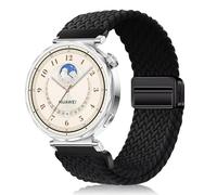 PaceBid 18mm Nylon Bracelet pour Huawei Watch GT 6 41mm/Watch 5 42mm/GT 5 Pro 42mm/GT5/GT4, Tressé Magnétique Bracelets pour Garmin Venu 4 41mm/Venu 3S/2S/Forerunner 265S/255S Music - Noir