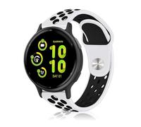 PaceBid 20mm Bracelet pour Garmin Forerunner 165/Forerunner 165 Music/Vivoactive 5/Venu Sq 2/Venu Sq/Venu 2 Plus, Remplacement Sport Silicone Bracelet pour Garmin Forerunner 245/645 - Blanc/Noir