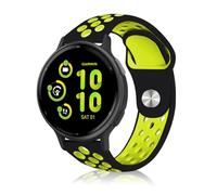 PaceBid 20mm Bracelet pour Garmin Vivoactive 5/vivomove Trend/Venu Sq 2/Venu Sq 2 music/Venu 2 Plus, Remplacement Sport Silicone Bracelet Hommes Femmes pour Garmin Forerunner 245/645 (Noir/Jaune)