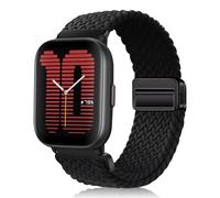 PaceBid 20mm Nylon Bracelet pour Amazfit Active 2 Square/Active 2/Active/GTR Mini/GTS 4/4 Mini/GTS 3/2, Tressé Magnétique Bracelets de Remplacement pour Amazfit GTR 42mm/Bip 3/Bip3 Pro/Bip S - Noir