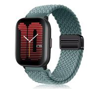 PaceBid 20mm Nylon Bracelet pour Amazfit Active 2 Square/Active 2/Active/GTR Mini/GTS 4/4 Mini/GTS 3/2, Tressé Magnétique Bracelets de Remplacement pour Amazfit GTR 42mm/Bip 3/Bip3 Pro/Bip S - Vert