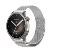 PaceBid 22MM Bracelet Compatible avec Amazfit Balance, Métal Acier Inoxydable Tissé en Maille Ajustable Magnétique Bracelet de Montre Femmes Hommes pour Amazfit Balance -Argent