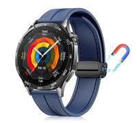 PaceBid 22mm Bracelet Compatible avec Huawei Watch GT 6/6 Pro 46mm/GT 5 /GT5 Pro 46mm/Watch5/Watch4/4Pro, Silicone complexe Nylon Tressé Magnétique Bracelets pour Huawei Watch GT3/GT4/GT2 - Bleu