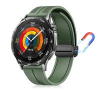 PaceBid 22mm Bracelet Compatible avec Huawei Watch GT 6/6 Pro 46mm/GT 5 /GT5 Pro 46mm/Watch5/Watch4/4Pro, Silicone complexe Nylon Tressé Magnétique Bracelets pour Huawei Watch GT3/GT4/GT2 - Vert