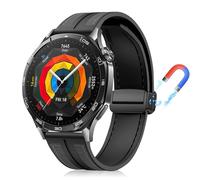 PaceBid 22mm Bracelet Compatible avec Huawei Watch GT 6/6 Pro 46mm/GT 5 /GT5 Pro 46mm/Watch5/Watch4/4Pro, Silicone complexe Nylon Tressé Magnétique Bracelets pour Huawei Watch GT3/GT4/GT2 - Noir