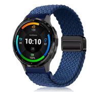 PaceBid 22mm Nylon Bracelet pour Garmin Venu 3/Venu 4 45mm/Venu2/vivoactive 4, Magnétique Tressé Elastique pour Garmin Forerunner 265/255/255 Music/570 47mm/Amazfit Balance 2/Bip 6 - Bleu