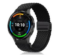 PaceBid 22mm Nylon Bracelet pour Garmin Venu 3/Venu 4 45mm/Venu2/vivoactive 4, Magnétique Tressé Elastique pour Garmin Forerunner 265/255/255 Music/570 47mm/Amazfit Balance 2/Bip 6 - Noir