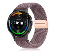 PaceBid 22mm Nylon Bracelet pour Garmin Venu 3/Venu 4 45mm/Venu2/vivoactive 4, Magnétique Tressé Elastique pour Garmin Forerunner 265/255/255 Music/570 47mm/Amazfit Balance 2/Bip 6 - Violet