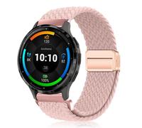 PaceBid 22mm Nylon Bracelet pour Garmin Venu 3/Venu 4 45mm/Venu2/vivoactive 4, Magnétique Tressé Elastique pour Garmin Forerunner 265/255/255 Music/570 47mm/Amazfit Balance 2/Bip 6 - Rose