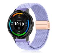 PaceBid 22mm Nylon Bracelet pour Garmin Venu 4 45mm/Venu 3 45mm/Venu2/vivoactive 4, Magnétique Tressé Elastique pour Garmin Forerunner 265/255 Music/570 47mm/Amazfit Balance 3/2/Bip 6/5 - Lavande