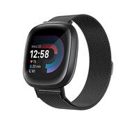 PaceBid Bracelet Compatible avec Fitbit Sense 2/Fitbit Versa 4, Métal Acier Inoxydable Tissé en Maille Ajustable Magnétique Bracelet de Montre Femmes Hommes pour Fitbit Sense 2/Fitbit Versa 4 -Noir