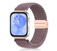 PaceBid Nylon Bracelet pour Huawei Watch Fit 3/4, Hommes Femmes Nylon Tressé Magnétique Sport Bracelets de Remplacement pour Huawei Watch Fit 4/Fit 4 Pro/3 - Violet
