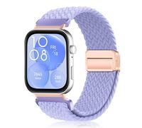 PaceBid Nylon Bracelet pour Huawei Watch Fit 3/4, Hommes Femmes Nylon Tressé Magnétique Sport Bracelets de Remplacement pour Huawei Watch Fit 4/Fit 4 Pro/3 - Lavande