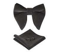 PACGOTH Nœud papillon pré-noué pour homme - Style vintage - En velours - Avec boîte cadeau, Gris ombra, Large