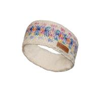 Pachamama Bandeau cache-oreilles en laine et mohair doux pour femme - Doublure en polaire Sherpa - Motif à carreaux - Multicolore pastel - Taille unique - Fait à la main - Commerce équitable (avoine