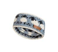 Pachamama Bandeau chauffe-oreilles pour femme 100 % pure laine mérinos fine tricoté à la main motif troupeau de mouton Taille unique Fait à la main Doux chaud Respirant Évacuation de l'humidité