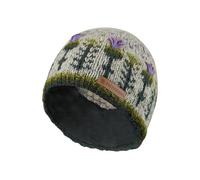 Pachamama Bonnet en laine tricoté à la main pour femme Motif chardon écossais Multicolore Taille unique, Avoine, vert, lilas, violet, M