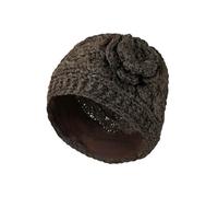 Pachamama Bonnet en laine tricotée à la main pour femme - Écorce florale crochetée à la main - Taille unique - Fait à la main - Commerce équitable, écorce, M