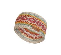 Pachamama Cache-oreilles pour femme 100 % pure laine mérinos fine tricoté à la main motif jacquard coloré Taille unique Fait à la main Doux, chaud, respirant, évacuation de l'humidité, commerce