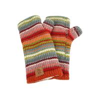 Pachamama Chauffe-mains en laine Sherpa doublé polaire tricoté à la main à rayures multicolores Taille unique Fait à la main Commerce équitable