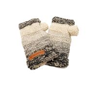 Pachamama Chauffe-poignet en laine douce et mohair pour femme avec doublure en polaire Sherpa gris neutre Taille unique Fait à la main Trou pour le pouce thermique Extra chaud Commerce équitable, Gris