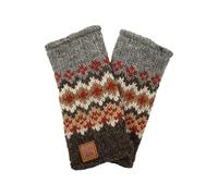 Pachamama Chauffe-poignets en laine pour femme avec doublure en polaire tricotée à la main Multicolore Taille unique Fait à la main Commerce équitable
