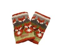 Pachamama Chauffe-poignets en laine pour femme - Doublure polaire - Renard tricoté à la main - Multicolore - Taille unique - Extra chaud - Commerce équitable