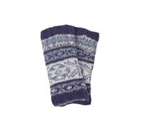 Pachamama Chauffe-poignets en laine pour homme avec doublure en polaire tricotée à la main Bleu Fairisle traditionnel Taille unique Fait à la main Thermique Commerce équitable