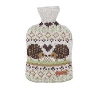 Pachamama Housse de bouillotte 100 % tricotée à la main et bouillotte de 2 litres - Motif hérissons, fait à la main Commerce équitable Multicolore thermique