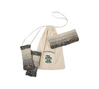 Pachamama Lot de 2 bandeaux assortis en laine/mohair pour femme/poignet et oreilles avec doublure en polaire Sherpa - Design neutre - Gris - Taille unique - Fait à la main - Extra chaud - Commerce