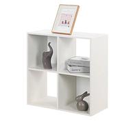 PACHIRA Bibliothèque avec 4 Compartiments, 2 x 2 Niveaux, Cube, Meuble De Rangement Livres, Étagère De Rangement 2 Niveaux, Étagère De Rangement Ouverte, Étagère Cubique pour Vêtements, Présentoir