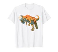 Pachycéphalosaure réaliste Dinosaure Art préhistorique T-Shirt Graphique avec Valeur, Homme, Blanc, S