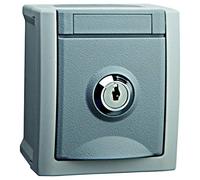 Pacific FR 90591041-DE Prise Schuko verrouillable avec fermeture 1 Gris