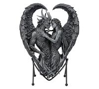 Pacific Giftware Ange Démon Romantique en Relief Solemn Vow de Spiral Polyrésine 23 cm Noir Avec Support Figurine Amour Déco Diable, 15592